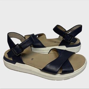 Ara High Soft Womens Size 40 US 9 Sandals Santiago 
deep navy blue